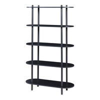 BÜCHERREGAL Øvre - Schwarz, Holzwerkstoff/Metall (80/139/30cm) - [en.casa]