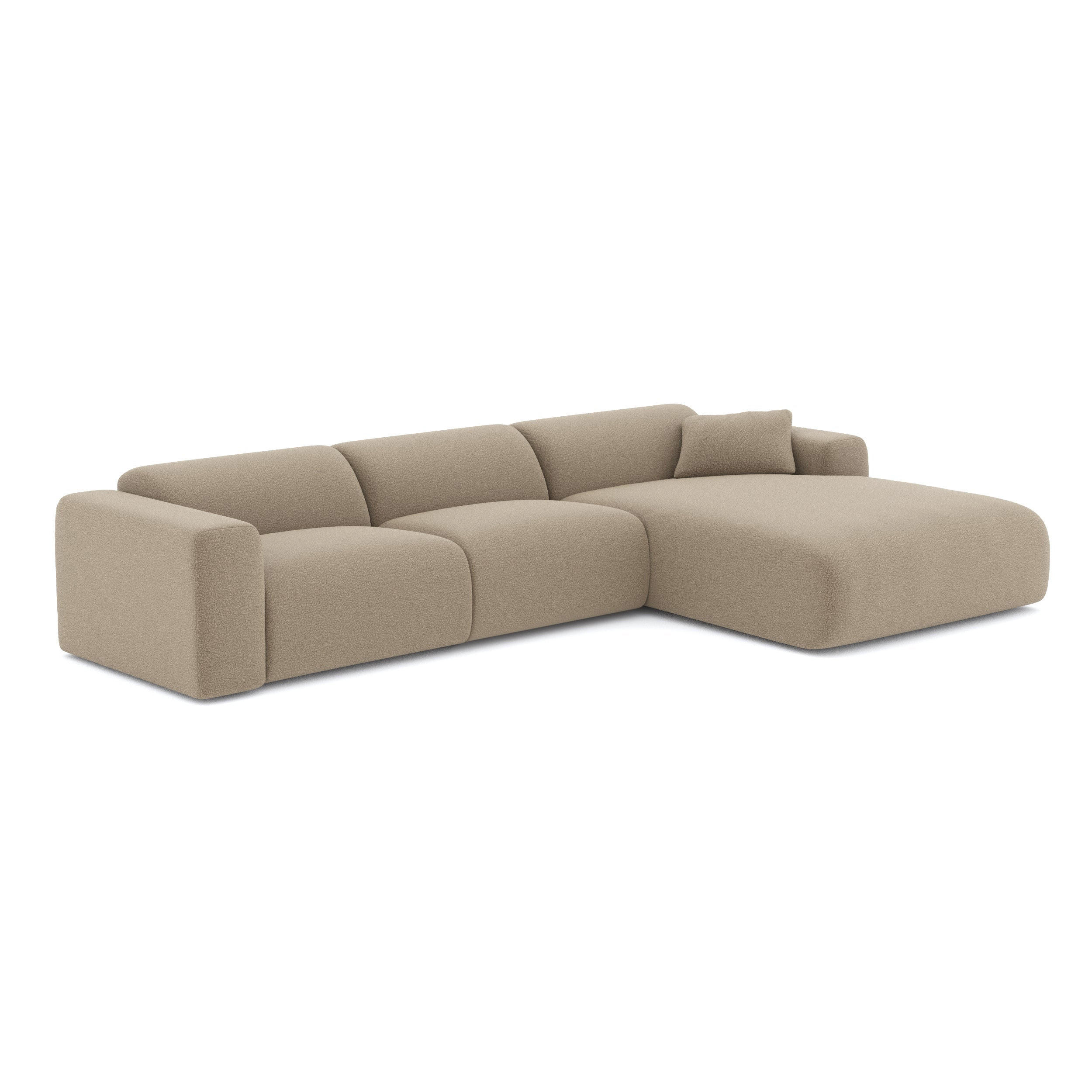 ECKSOFA RECHTS Bouclé-Stoff Taupe 280cm - Taupe, Textil (280/165cm) - Sia Home