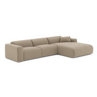 ECKSOFA RECHTS Bouclé-Stoff Taupe 280cm - Taupe, Textil (280/165cm) - Sia Home