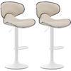BARHOCKER 2er Set Lederlook creme - Creme/Weiß, Textil/Metall (46/88/49cm) - CLP