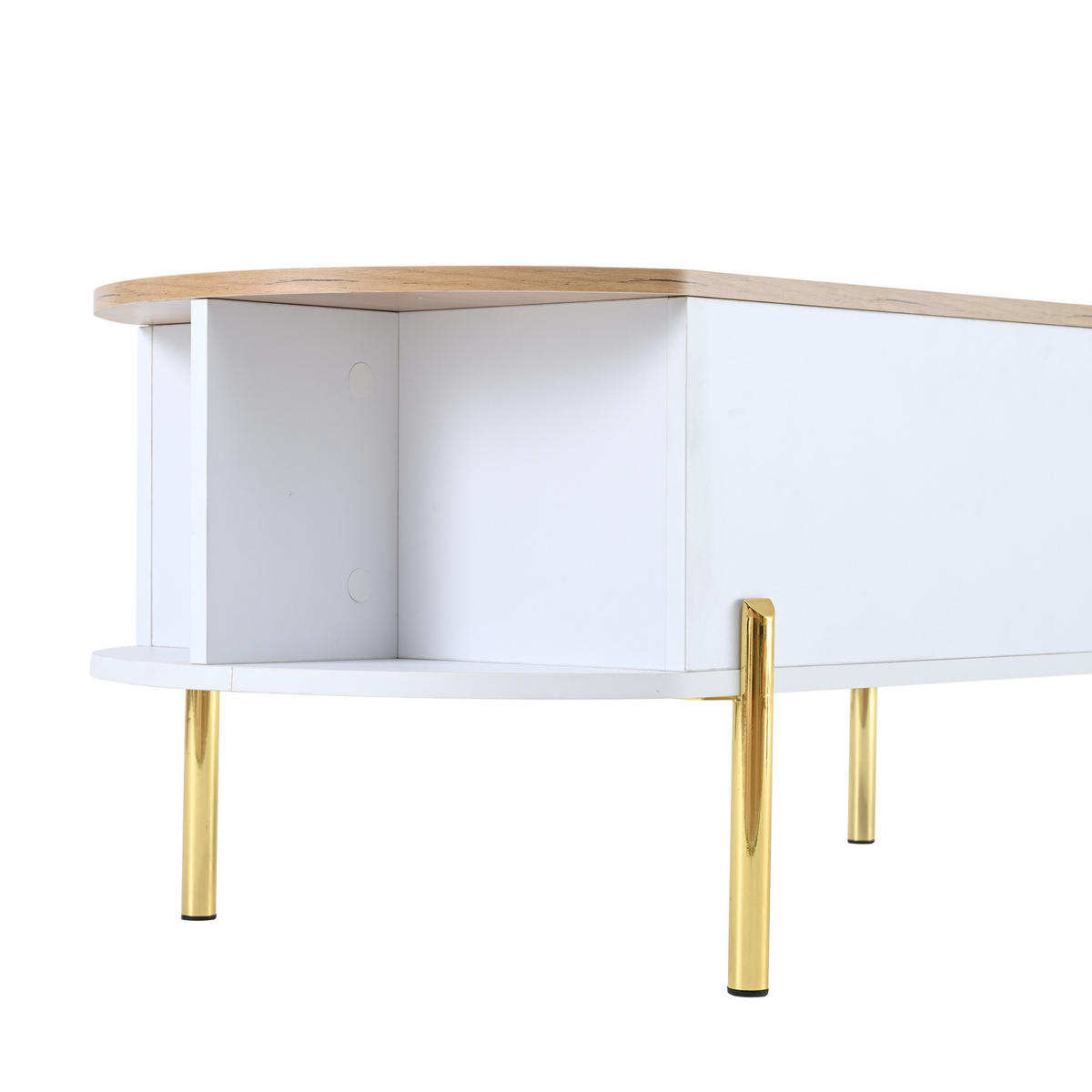 COUCHTISCH 120/50/43 cm mit höhenverstellbarer Platte und Stauraum - Weiß, Holzwerkstoff (120/50/43cm) - Flora Grace