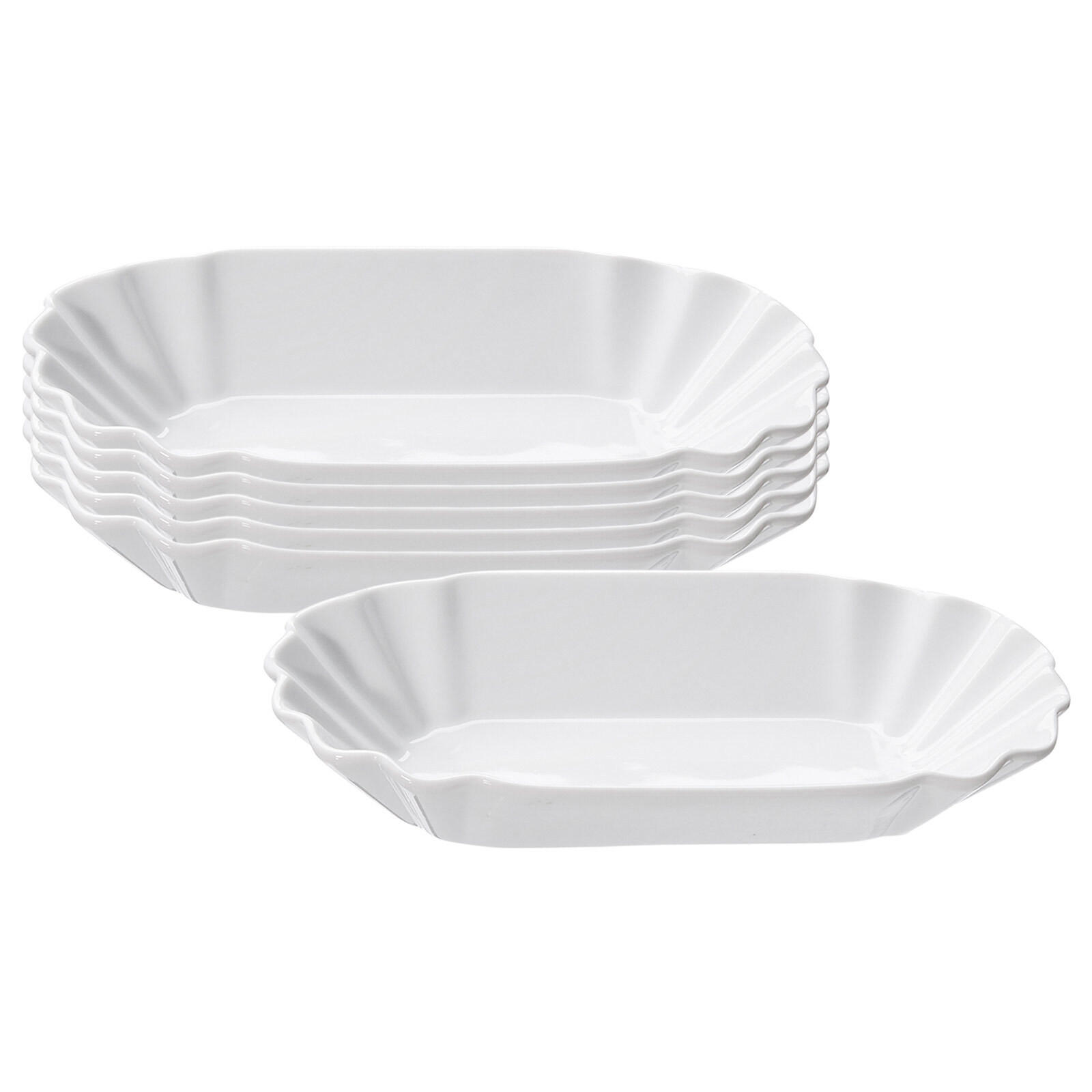 POMMES-SCHALEN Bianco weiß 20 x 12 cm 6er Set - Weiß, Keramik (20/12/3cm) - Ritzenhoff Breker
