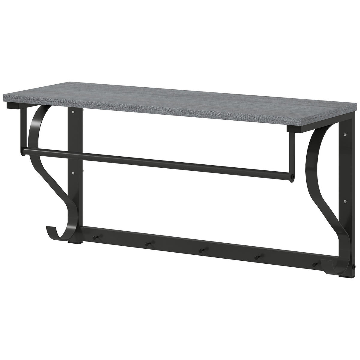 WANDGARDEROBE Grau 1 Stück - Grau, Holzwerkstoff (25/35.4/70cm) - GiPP