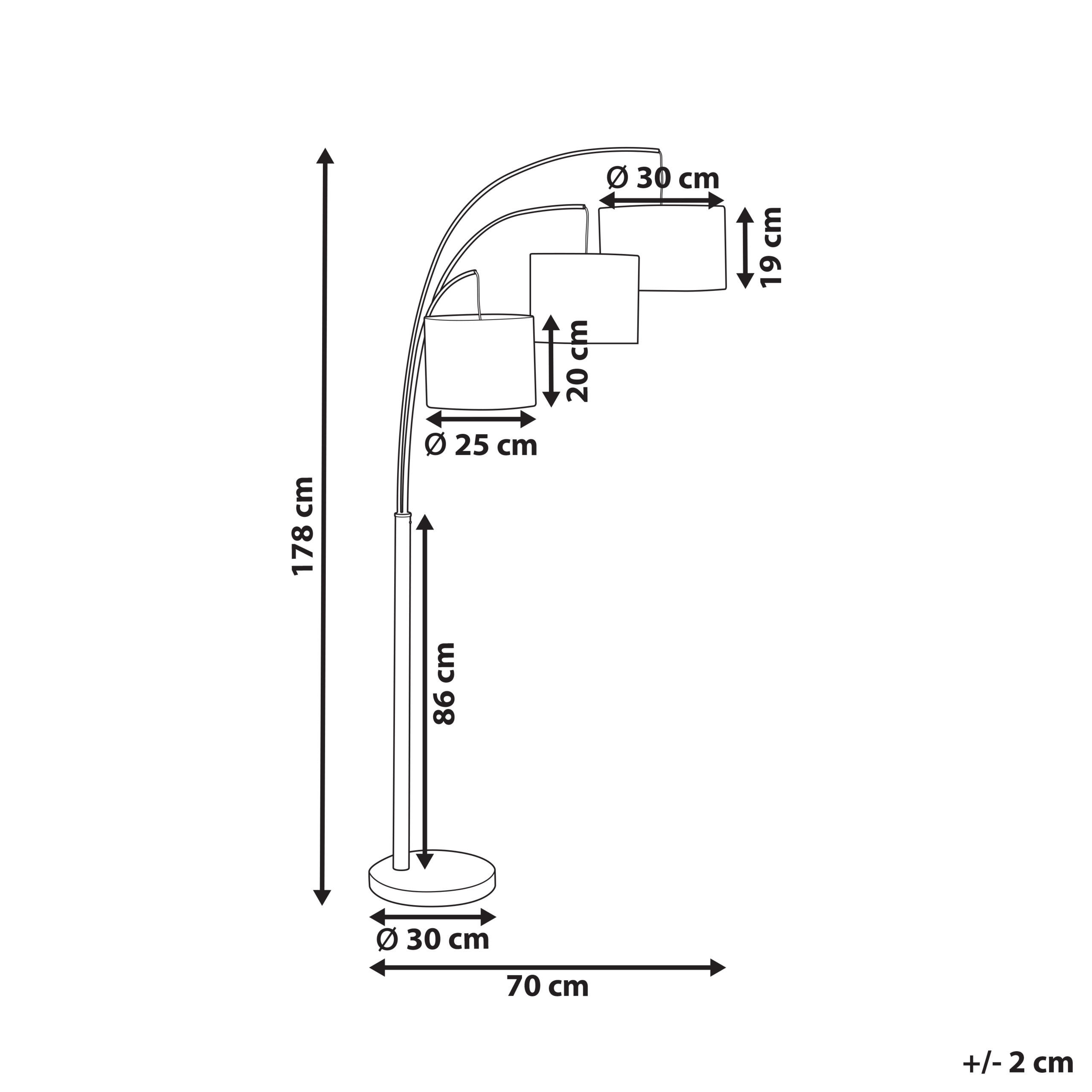 Thumbnail - Beliani Stehlampe, Beige, Schwarz, Metall, 70x178x70 cm, Lampen & Leuchten, Innenbeleuchtung, Stehlampen, Stehlampen