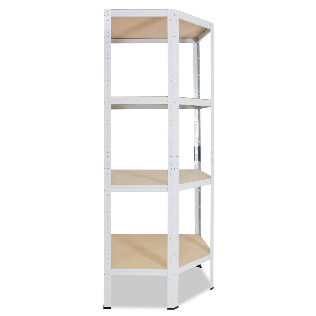 ECKREGAL HOME 155x80x50 cm in weiß mit 4 Böden und 175 kg Traglast pro Boden - Creme, Metall (80/155/50cm) - shelfplaza