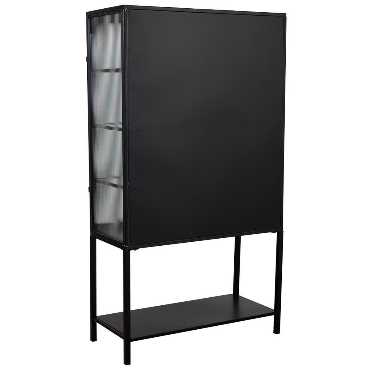 VITRINE aus Metall und Glas mit 2 Türen, 88x44x160 cm, Schwarz - Schwarz, Metall (88/160/44cm) - Wanderlust
