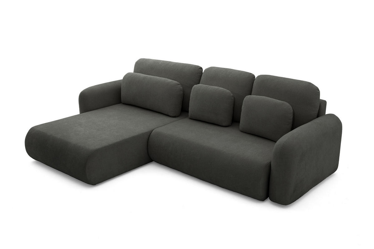 ECKSOFA NEST Universal mit Liegeflache 157x240 cm - Dunkelgrau, Textil (280/187cm) - Muffo