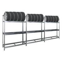 REIFENREGAL Tiger XL 3er-Set mit 3x 200x150x45 cm 300 kg Fachlast bis zu 54 Reifen Verzinkt - Silberfarben, Metall (450/200/45cm) - PROREGAL