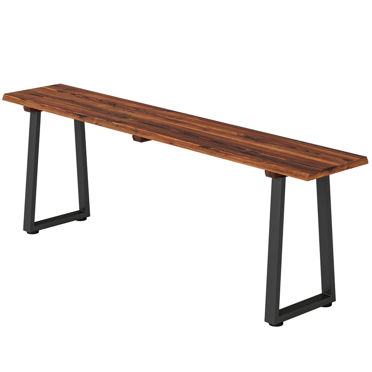 GARTENBANK DE-17794 2 Sitzer ohne Rückenlehne, 150x28x48 cm Carbonisiert - Braun, Metall (150/48/28cm) - ComfortXL
