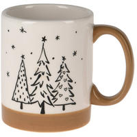 BECHER Tannenmotiv 250 ml - Weiß, Keramik (250L) - Home Styling Collection