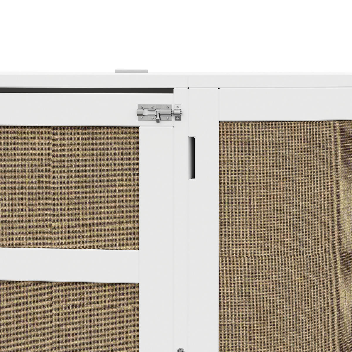 SCHRANKBETT 140x200 Wandklappbett Lattenrost Stauraum Rattan Weiß - Weiß, Holzwerkstoff - FLIEKS