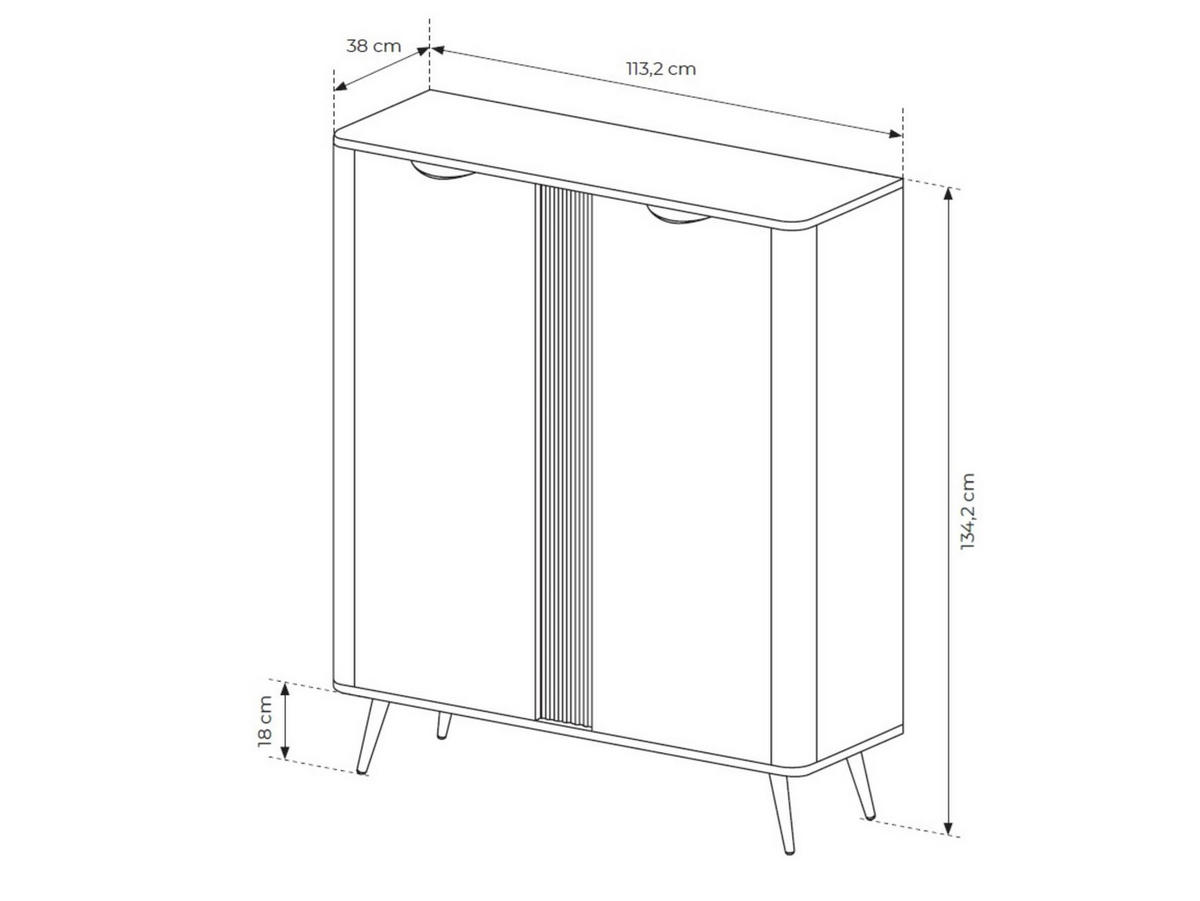HIGHBOARD Arvis Eiche Dunin - Eichefarben/Schwarz, Holzwerkstoff (113/134/38cm) - Bettso