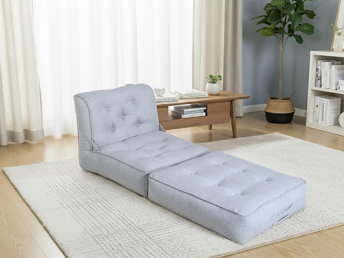 SCHLAFSESSEL - 1 Person - stoff - hellgrau Zonira - Hellgrau, Textil (65/75/70cm) - Vente-Unique