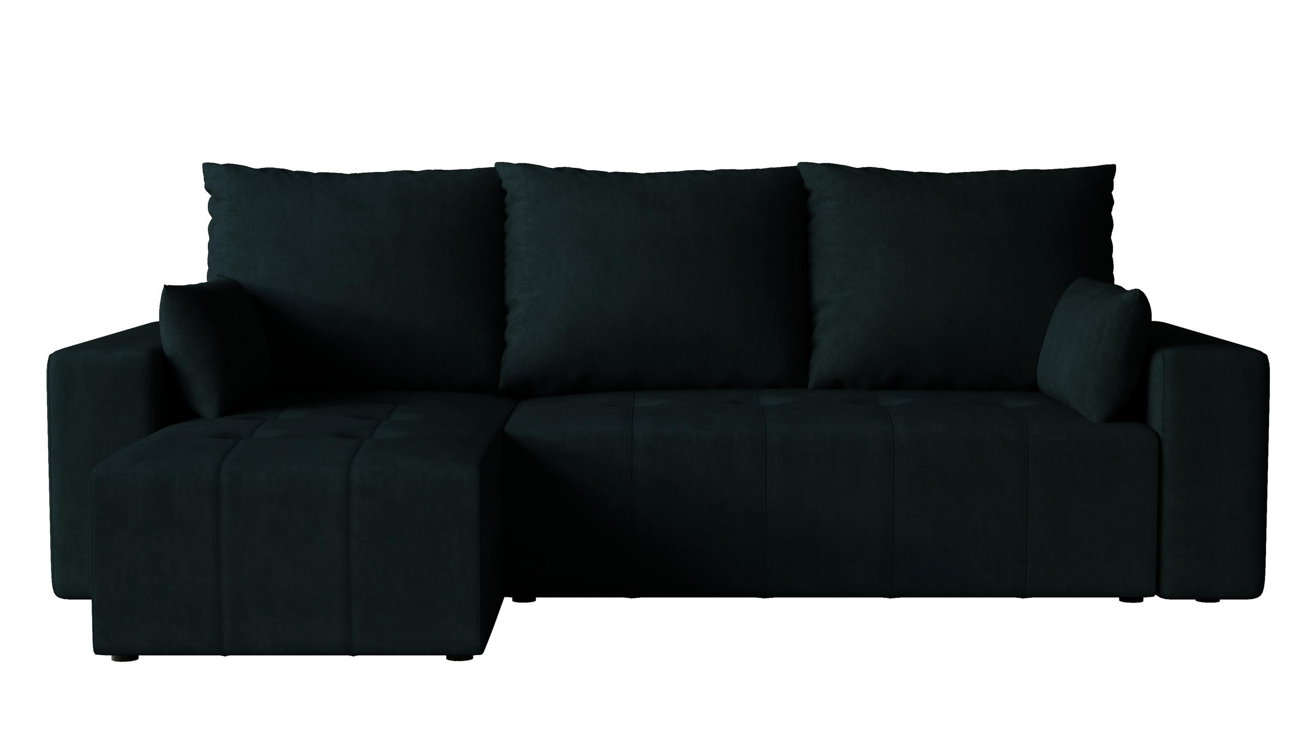 ECKSOFA Tico mit Bettkasten und Schlaffunktion, L-Form/XL-Form, Velourstoff, Universal - Anthrazit, Holzwerkstoff (246/145cm) - 4ALL HOME