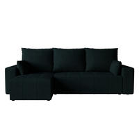 ECKSOFA Tico mit Bettkasten und Schlaffunktion, L-Form/XL-Form, Velourstoff, Universal - Anthrazit, Holzwerkstoff (246/145cm) - 4ALL HOME