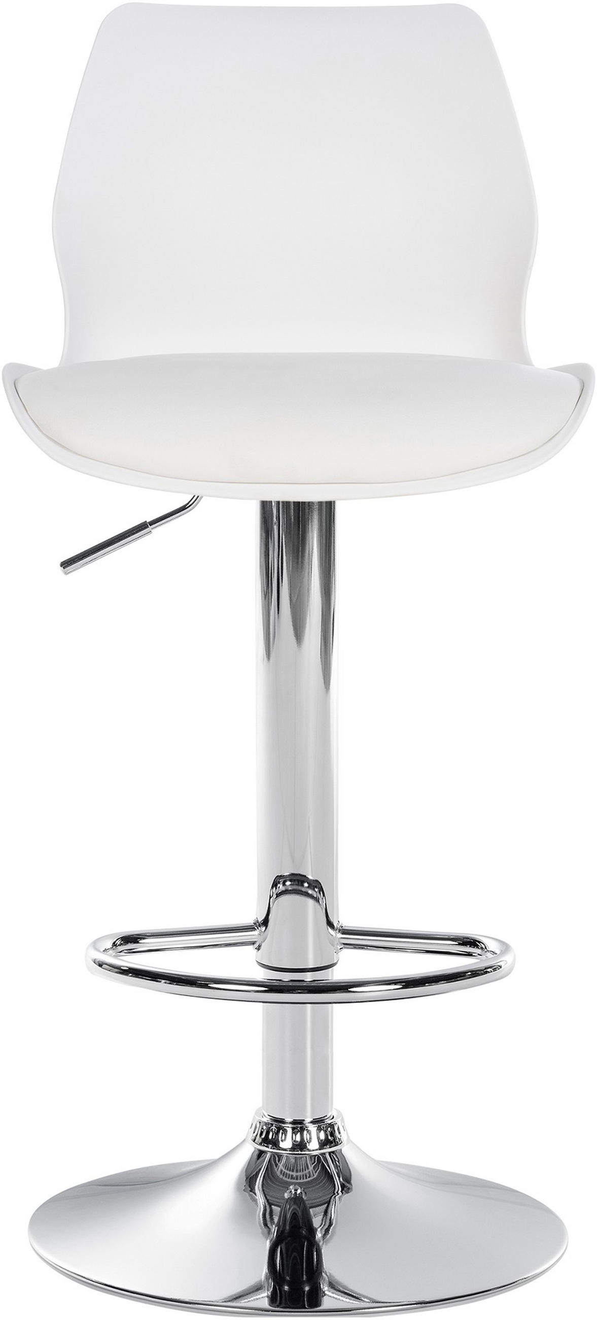 BARHOCKER Gilian Kunststoff weiß - Chromfarben/Weiß, Kunststoff/Metall (39/102/42cm) - TPFLiving