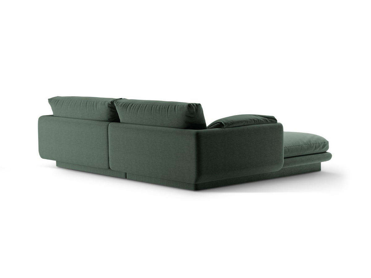 ECKSOFA rechts Torino aus strukturiertem Stoff moosgrün 3 Sitzplätze - Salbeigrün, Textil (170/220cm) - Micadoni