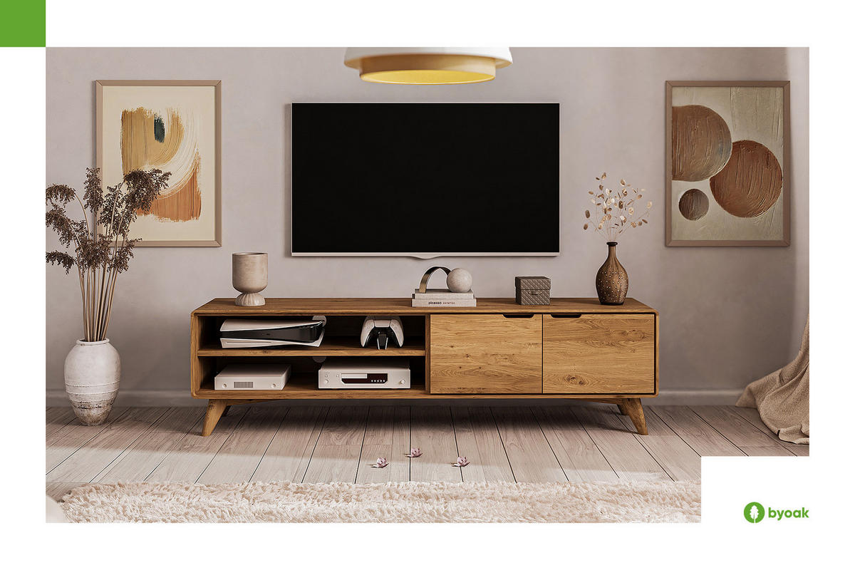 GREG HIFI-SCHRANK Kernbuche - Kernbuche, Holz (180/48/40cm) - byoak