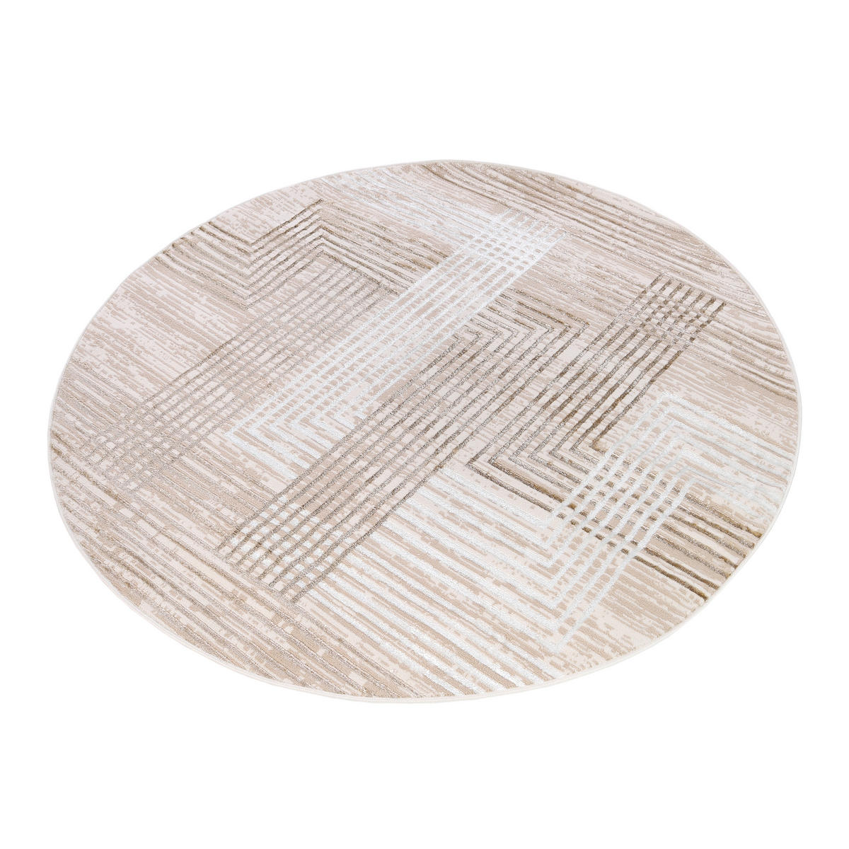 TEPPICH CRYSTAL ROUND Beige 120/120 cm - Beige, Kunststoff (120/120cm) - Tapiso