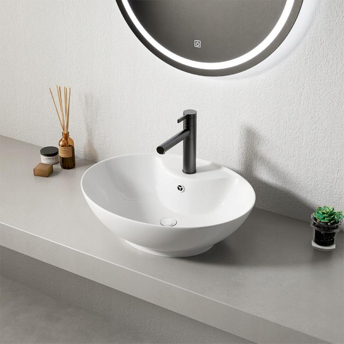 WASCHBECKEN, weiß 50/41/17 cm - Weiß, Keramik (41/17/50cm)