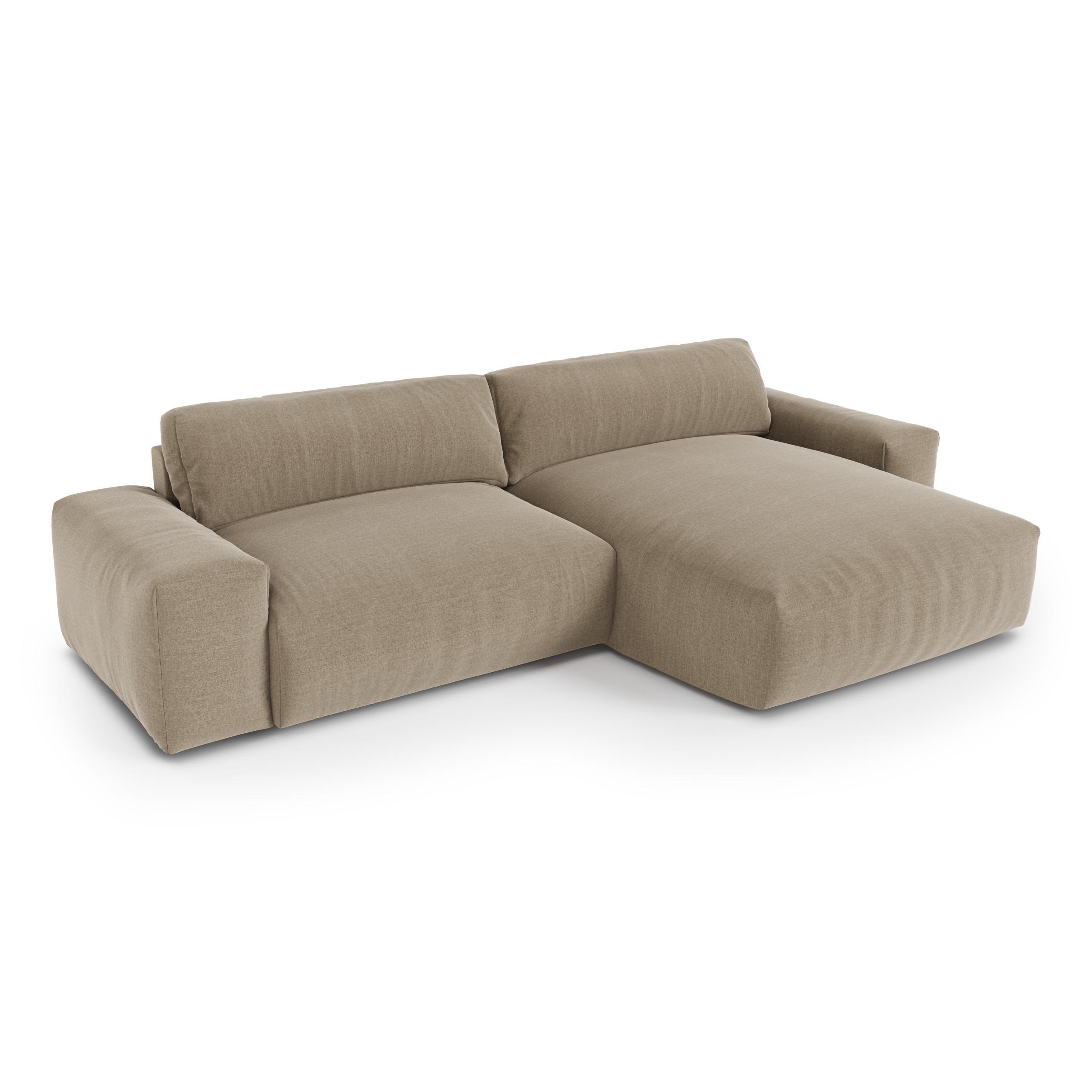 ECKSOFA RECHTS Rastergewebe mit weichem Griff Taupe 310cm - Taupe, Textil (310/174cm) - Sia Home
