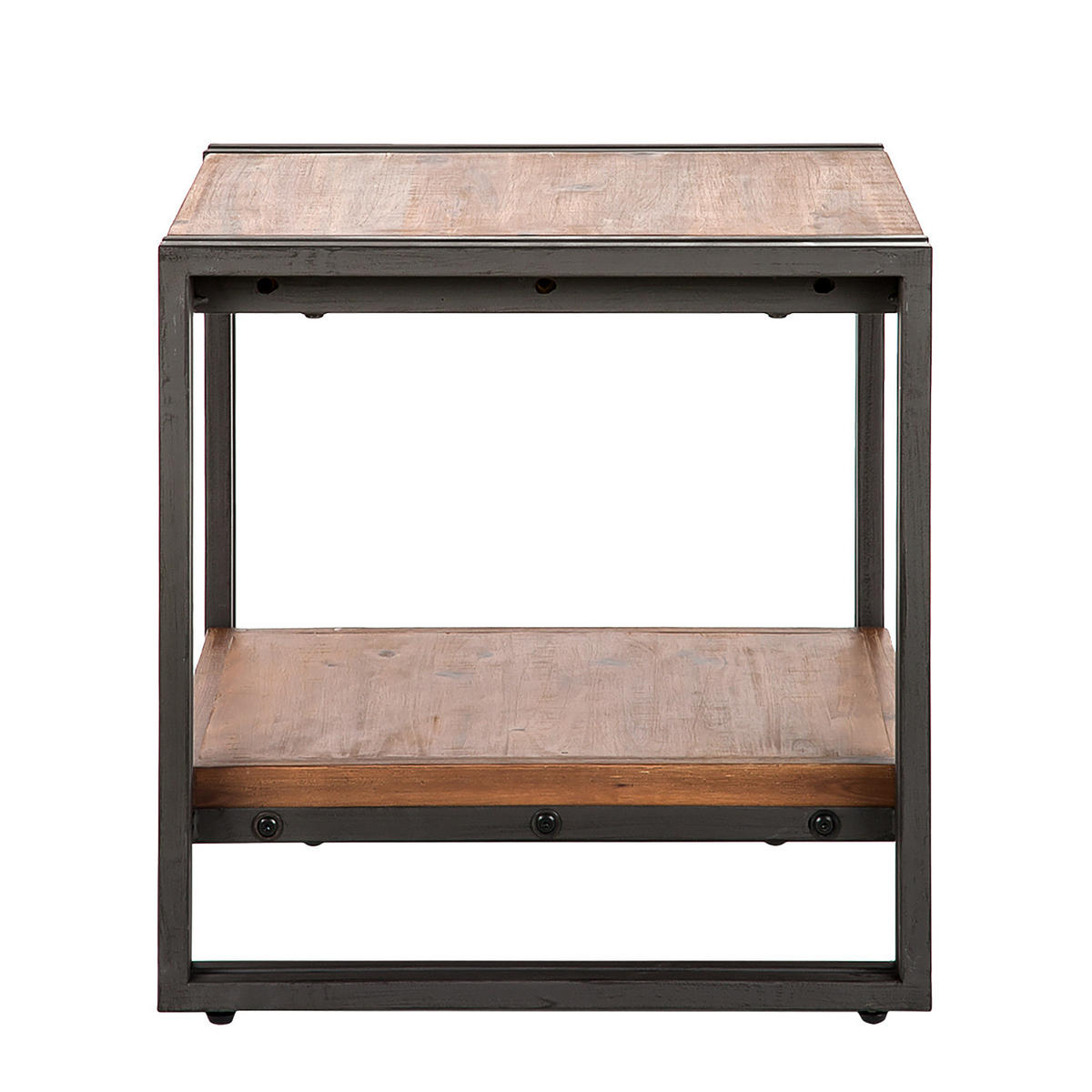 BEISTELLTISCH - Akazie massiv / Metall - Akaziefarben, Holz (50/50/50cm) - home24