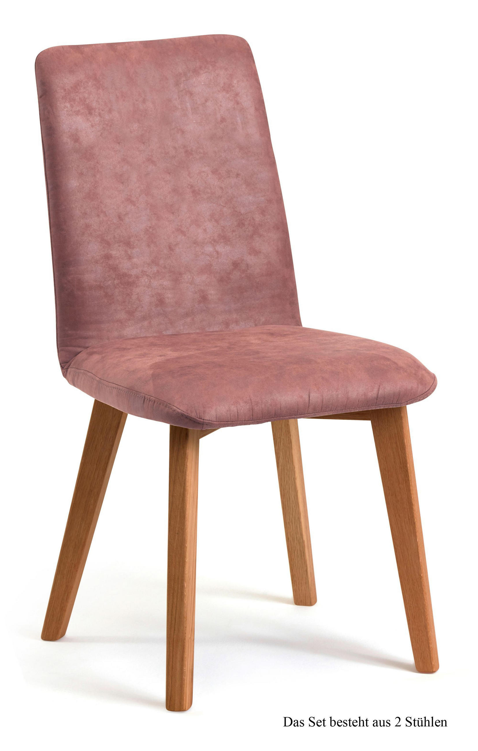 ESSZIMMERSTUHL (2er-Set) Darci 47x92x60 Eiche geölt/Rosewood - Eichefarben/Dunkelrosa, Kunststoff (60/92/47cm) - 58aufmkessel