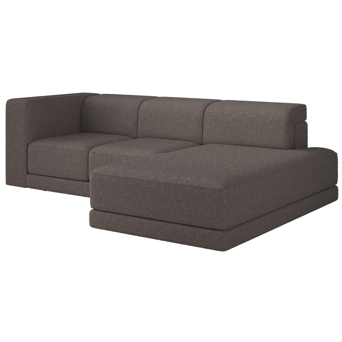 ECKSOFA Novals L-Form, 4-Sitzer, rechts 278 cm - Schwarz/Braun, Holz/Kunststoff (168/278cm) - Selsey