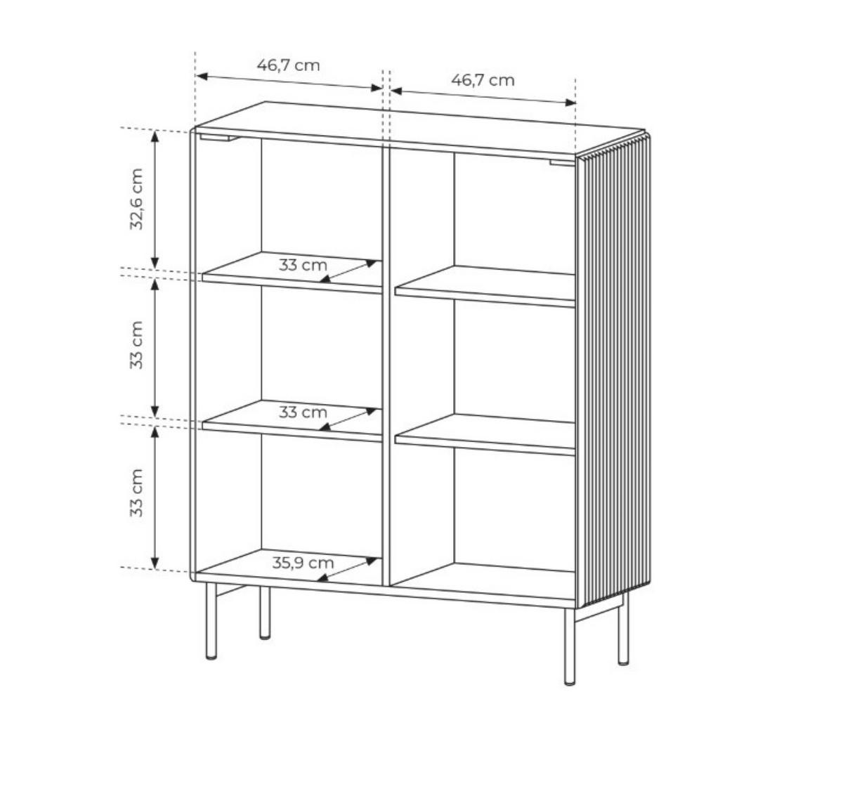 HIGHBOARD Tutti Schwarz, Hochkommode - Schwarz, Holzwerkstoff/Metall (99/123/40cm) - Bettso