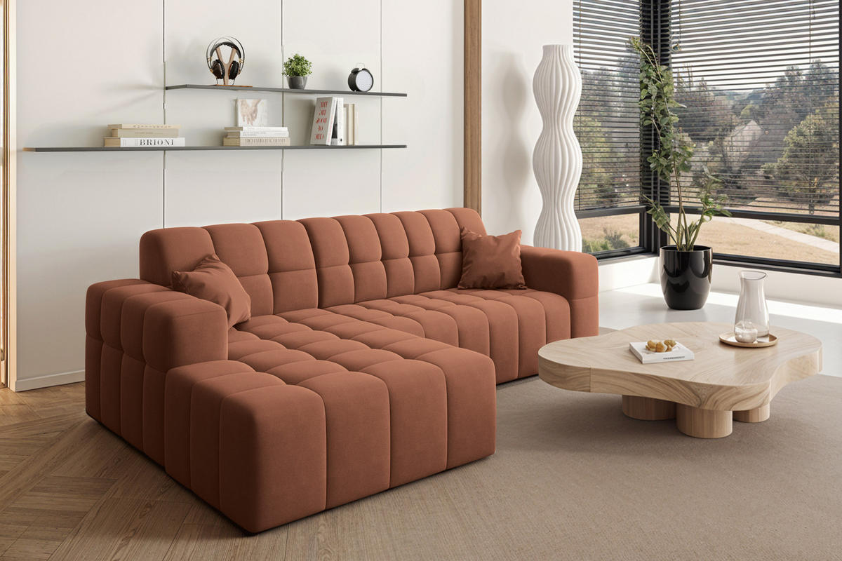 ECKSOFA NIMES Stoff Perfect Harmony Kupfer Rechts - Kupferfarben, Holz/Kunststoff (265/168cm) - Kaiser Möbel