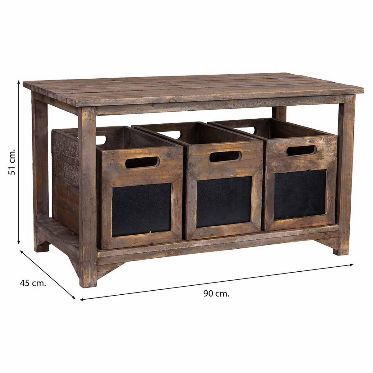 BANK aus Holz, 90x45x51cm - Braun, Holz (90/51/45cm) - Wanderlust