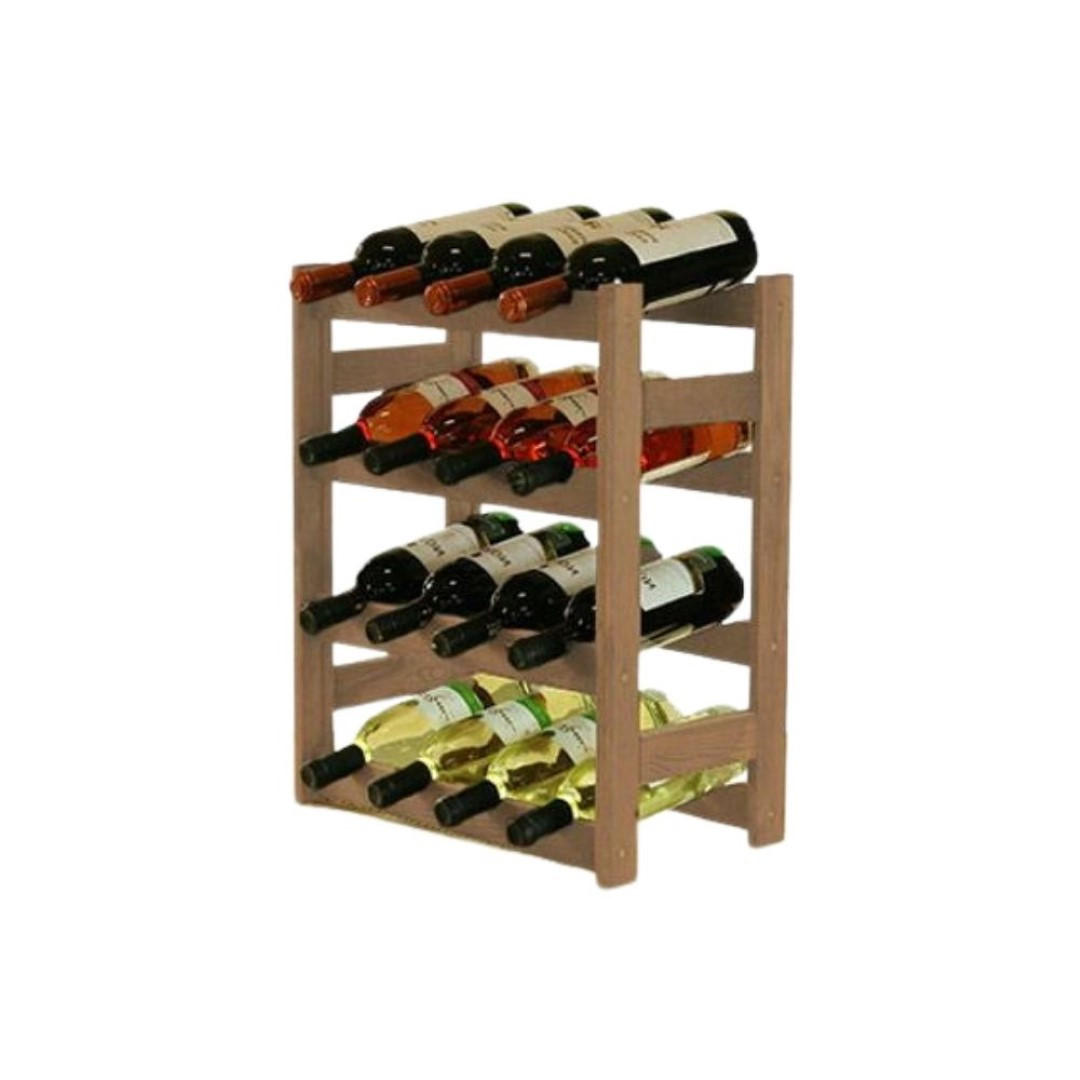 WEINREGAL Pinotwine 54x43x25 cm 16 Flaschen Massives Kiefernholz Braun Geölt - Braun, Holz (43/54/25cm) - PROREGAL