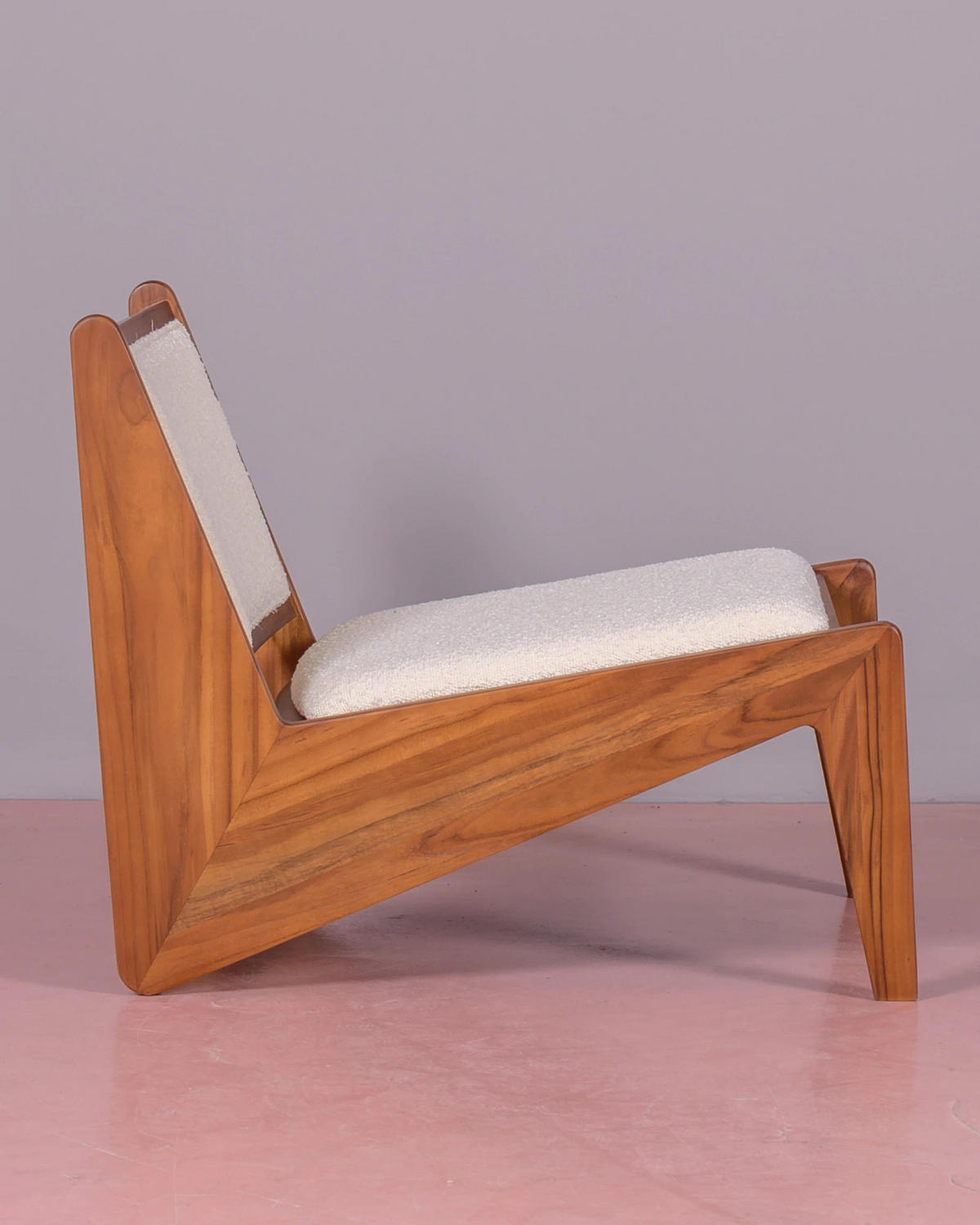 SESSEL Boucle Weiß - Weiß, Holz (60/57/71cm) - Nest Dream