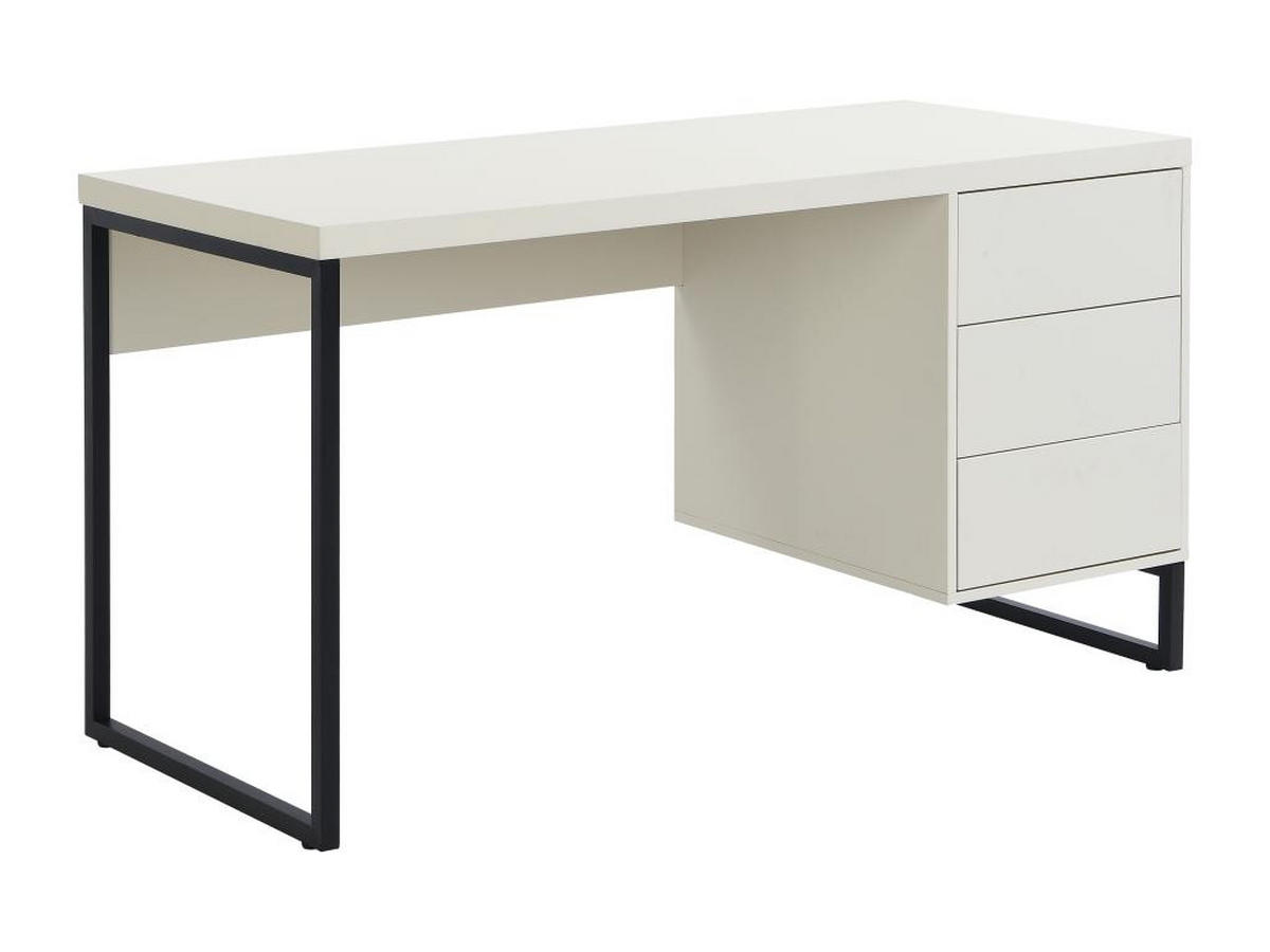 SCHREIBTISCH mit 3 Schubladen - MDF & Metall - Beige & Schwarz - TIMFIA - Beige, Holz (140/60/75cm) - Pascal Morabito