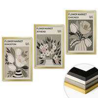 WANDBILDER 3er Set - 40x60 cm Goldrahmen - Retro-Blumenarrangements - Goldfarben, Kunststoff (40/60cm) - ArtPrintCave