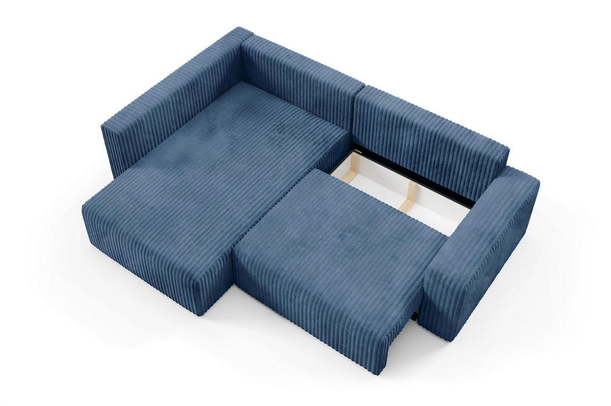 ECKSOFA Natalia Xl - Dunkelblau, Holzwerkstoff/Textil (182/245cm) - Fun Möbel