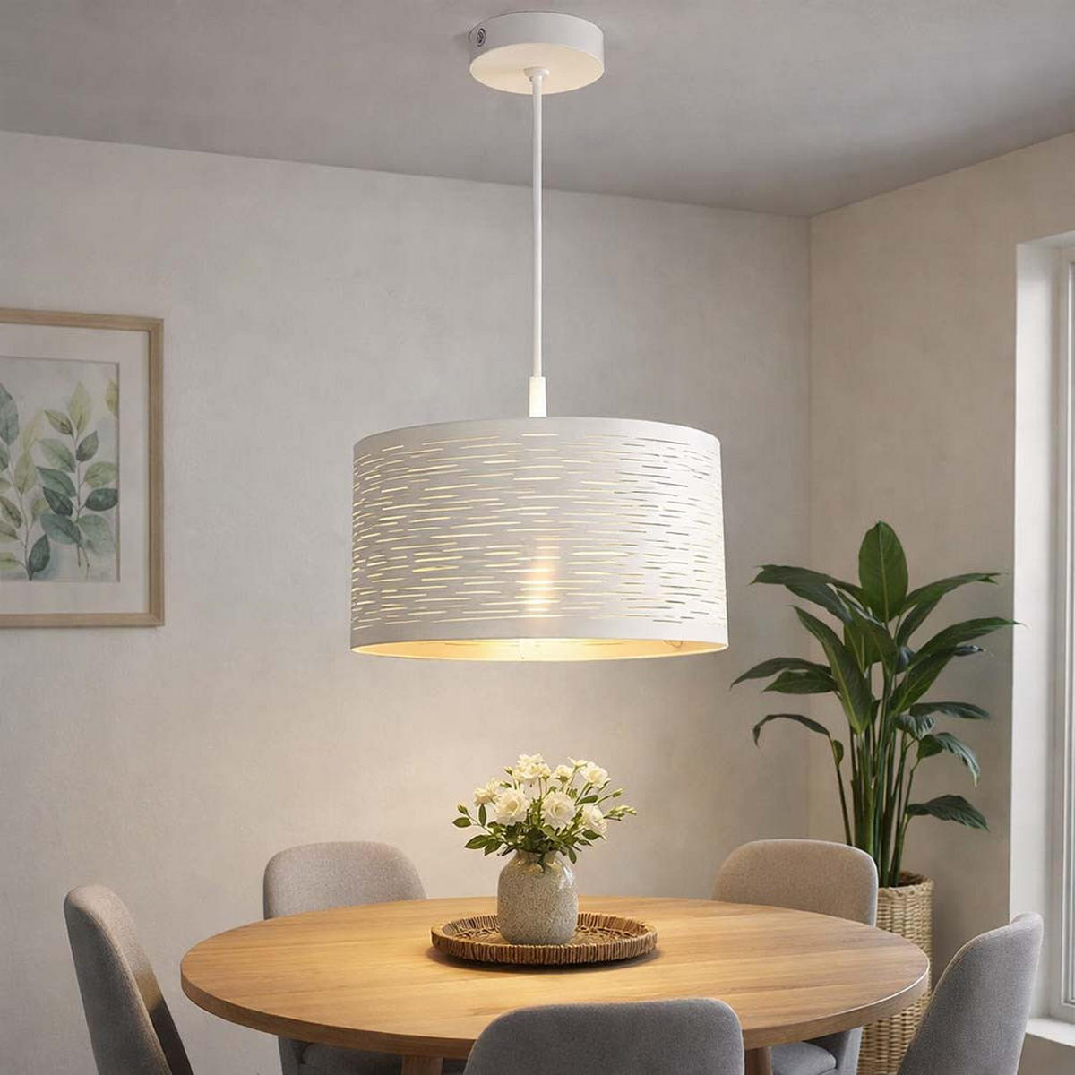 HÄNGELEUCHTE Metall Weiß Chrom - Weiß, Metall (38/38/120cm) - Globo Lighting