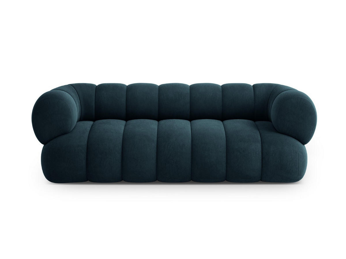 SOFA Koge aus Samt petrol 3 Sitzplätze - Petrol, Textil (95/70/210cm) - Cosmopolitan Design