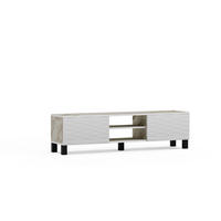 TV-ELEMENT Lukas weißer Marmor Weiß - Beige/Weiß, Holzwerkstoff (150/40.3/35cm) - Decorotika