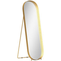 GANZKÖRPERSPIEGEL 160 x 50 cm Gewölbter Standspiegel mit Metallrahmen, Gold - Goldfarben, Metall (6/160/50cm) - HOMCOM