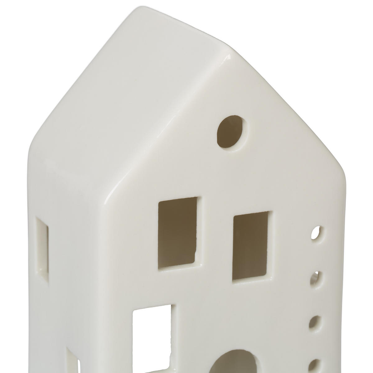 TEELICHTHAUS - Weiß, Keramik (12cm) - Relaxdays