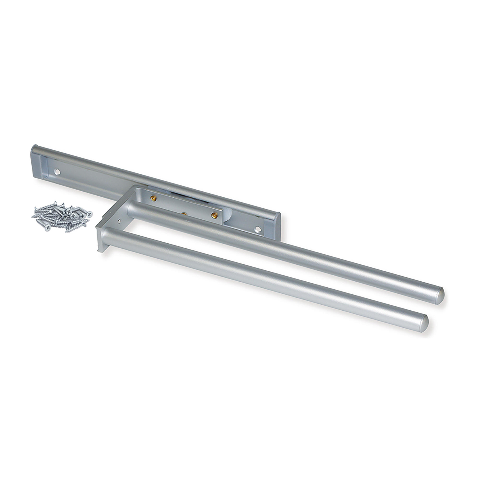 HANDTUCHHALTER, ausziehbar, 2Arme, Aluminium, matt eloxiert - Dunkelgrau, Metall (12/6/33cm) - EMUCA