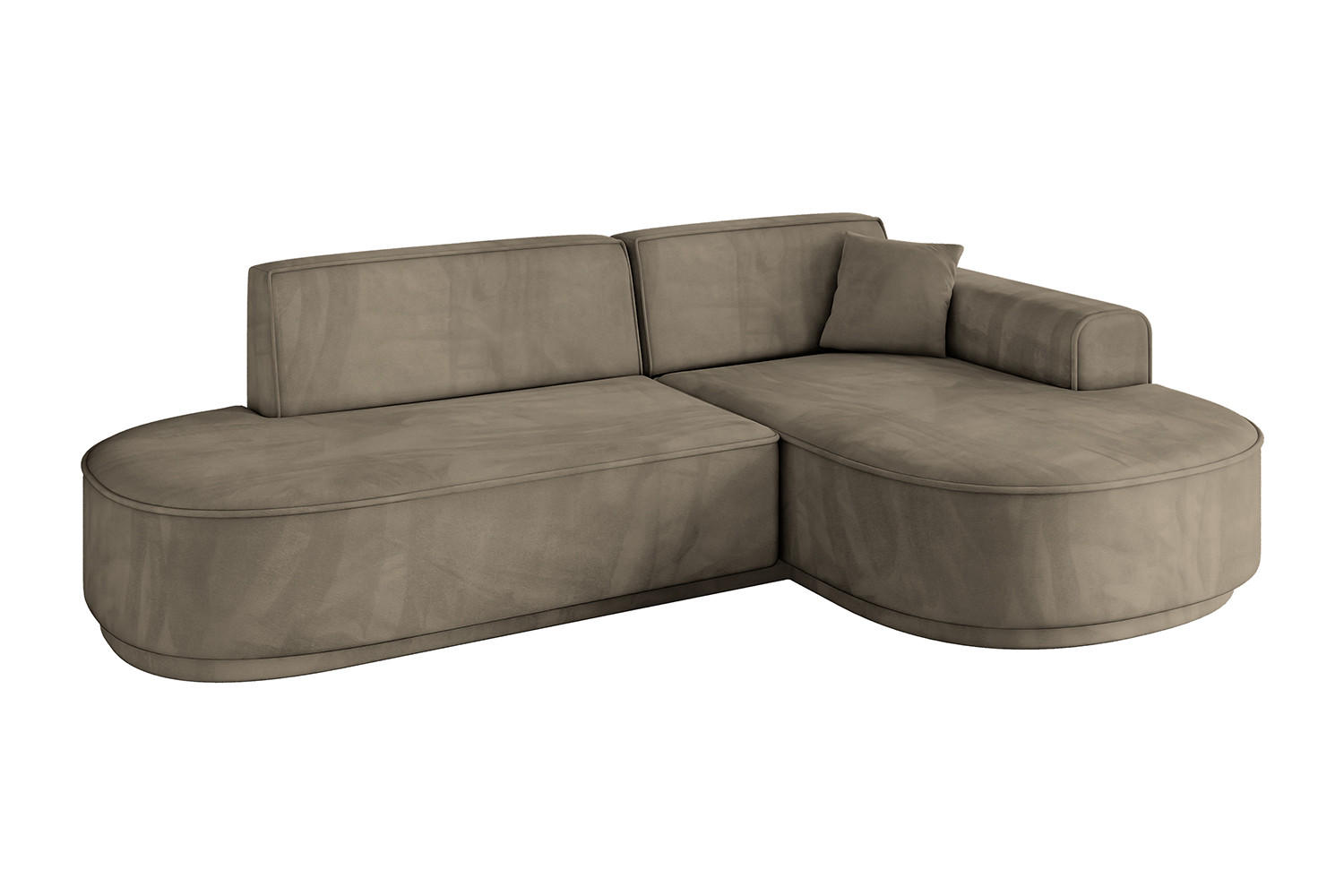 ECKSOFA Ottomane Rechts MARI-L1-v3 - 243x171x83 cm Dunkelbraun Velours - Dunkelbraun/Schwarz, Holzwerkstoff/Kunststoff (171/243cm) - ALTDECOR
