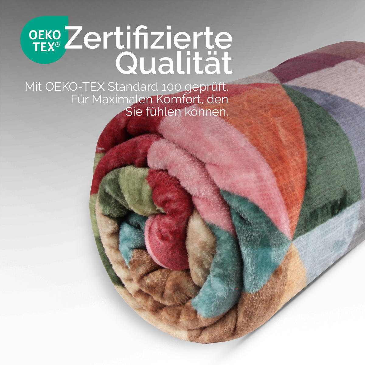 WOHNDECKE 150x200cm Design - Cubus - Rot/Multicolor, Textil (150/200cm) - Bestlivings
