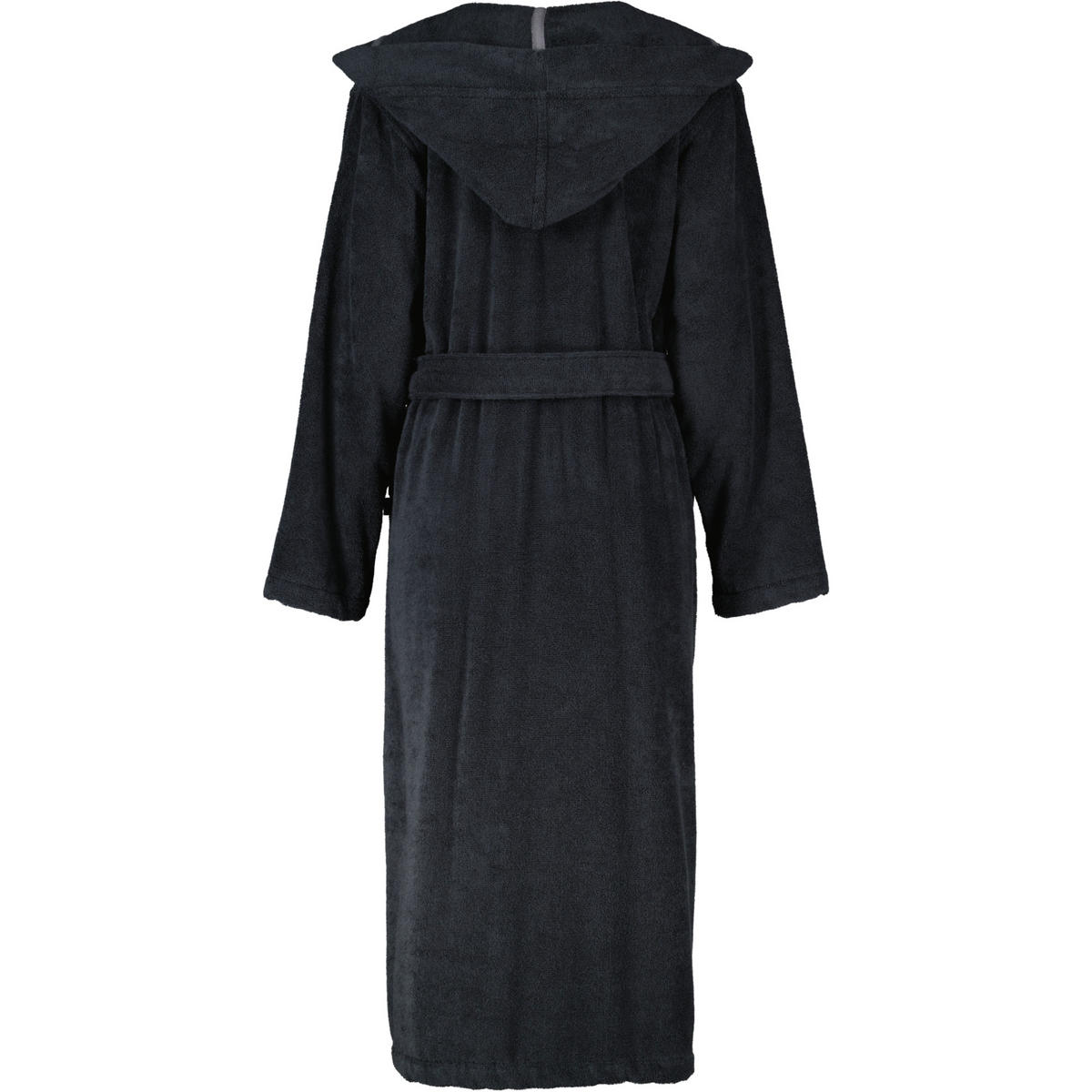 BADEMANTEL DAMEN KAPUZE UNI 827 LAVA - 97 - Schwarz, Textil (Mnull) - Cawoe