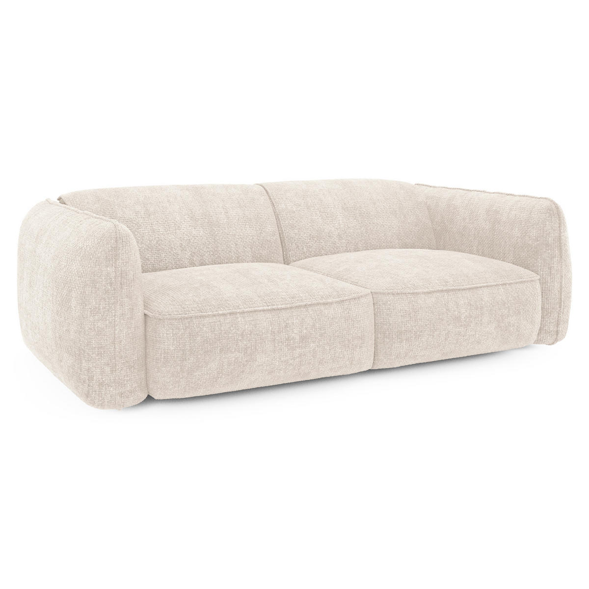 SOFA 4-SITZER Rastervelours Creme 230cm - Creme, Textil (230/74/90cm) - Sia Home