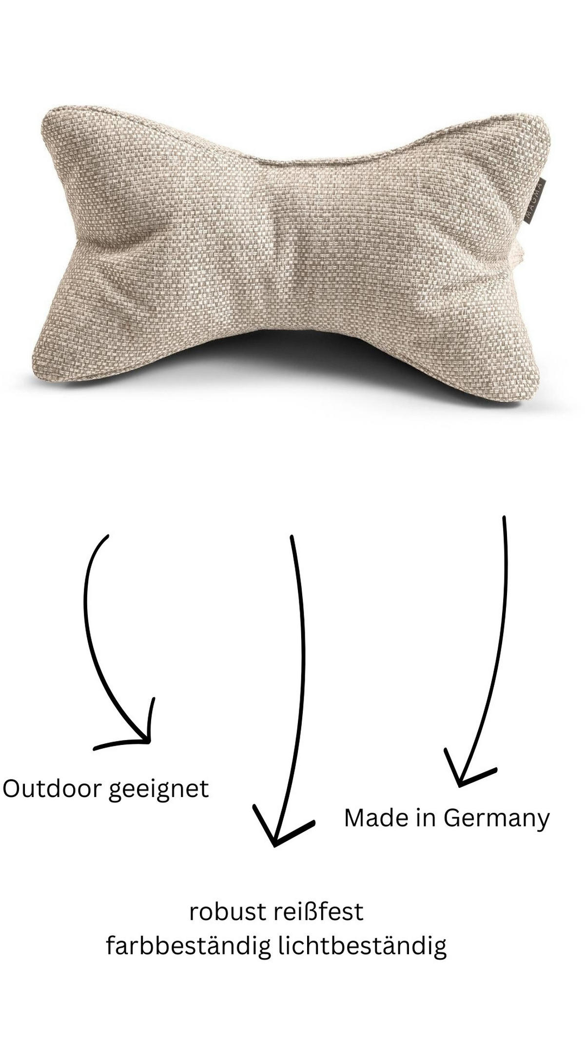 LESEKNOCHEN LAZISE - Taupe, Textil (42/22/22cm) - Magma Heimtexx