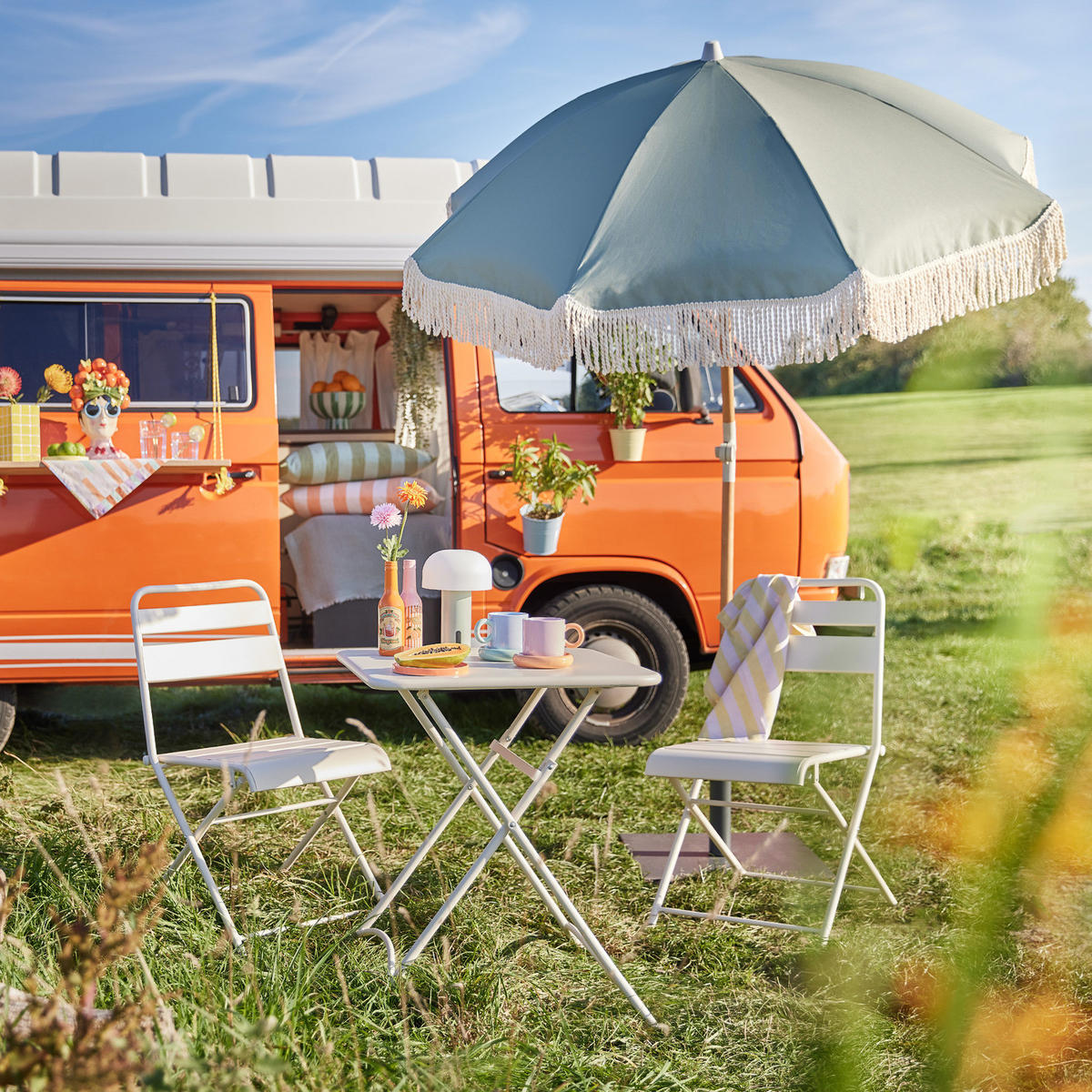 GARTENMÖBEL-SET (3-teilig) Urban One - Beige, Metall - BUTLERS