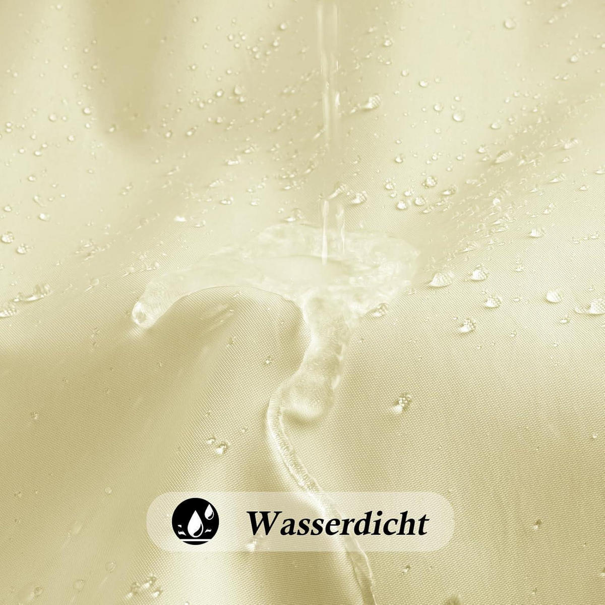 DUSCHVORHANG Beige 180 x 200 cm Textil Polyester Wasserdicht Waschbar - Beige, Textil (180/200cm)