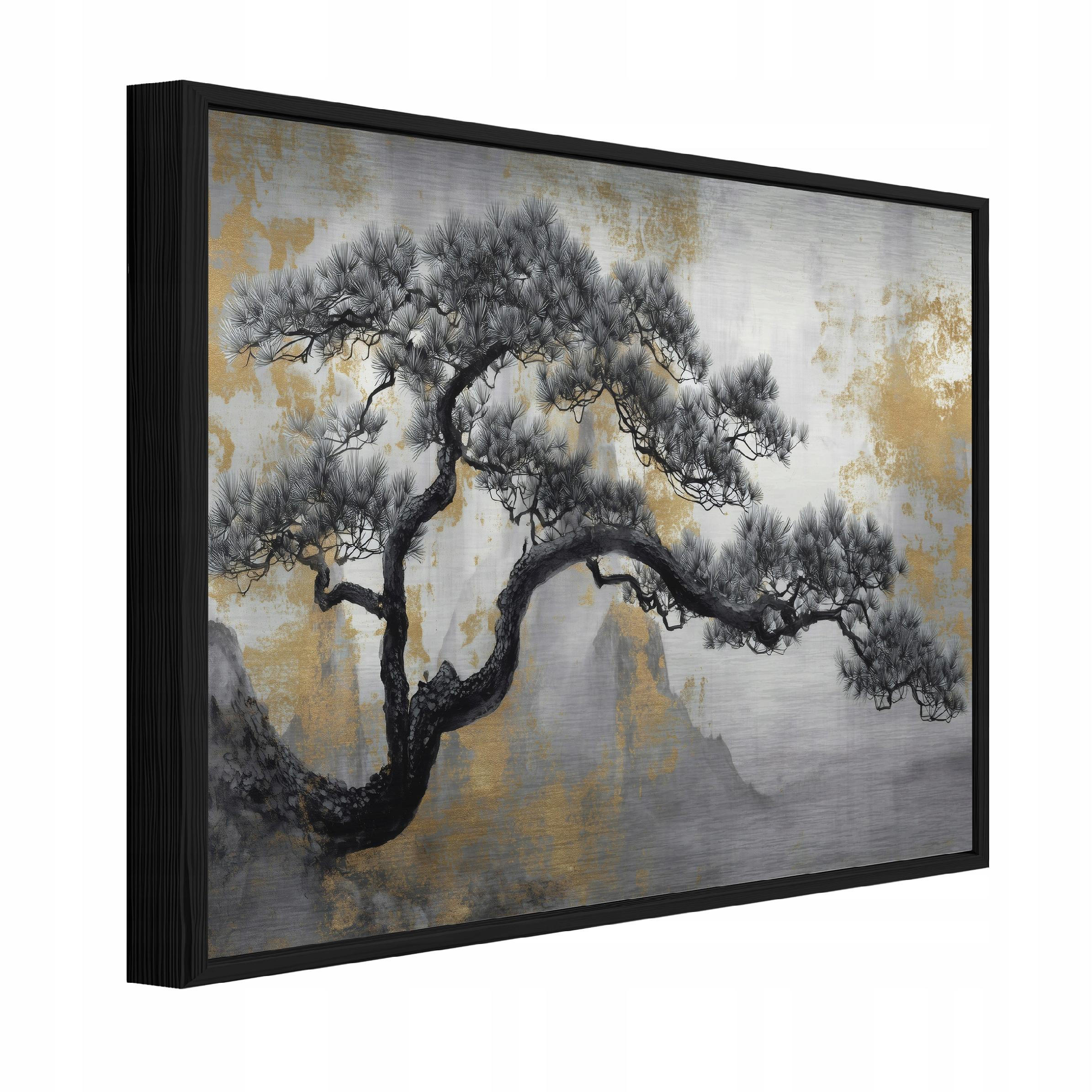 BILDER mit Rahmen Baum Abstraktion Beige 120x80 cm - Multicolor, Metall (120/80cm) - Wallarena